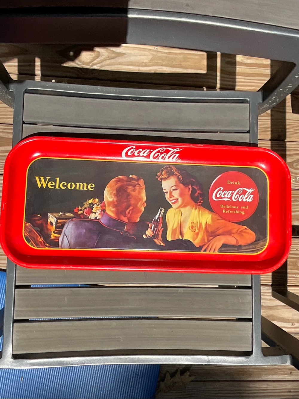 Coca Cola Vintage 1991 Yellow and Black Coke Tray